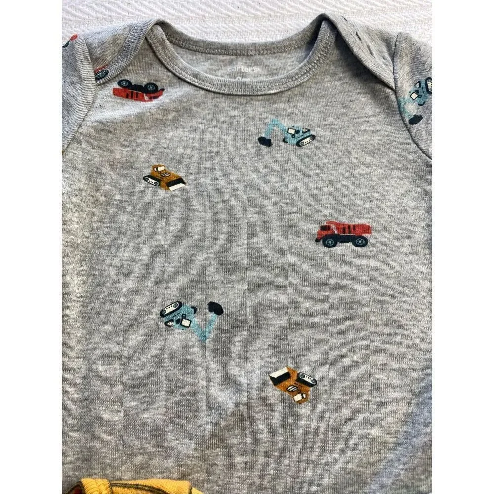 Carter's Boys 9 Month 5-Pack Short-Sleeve Truck Design Bodysuits